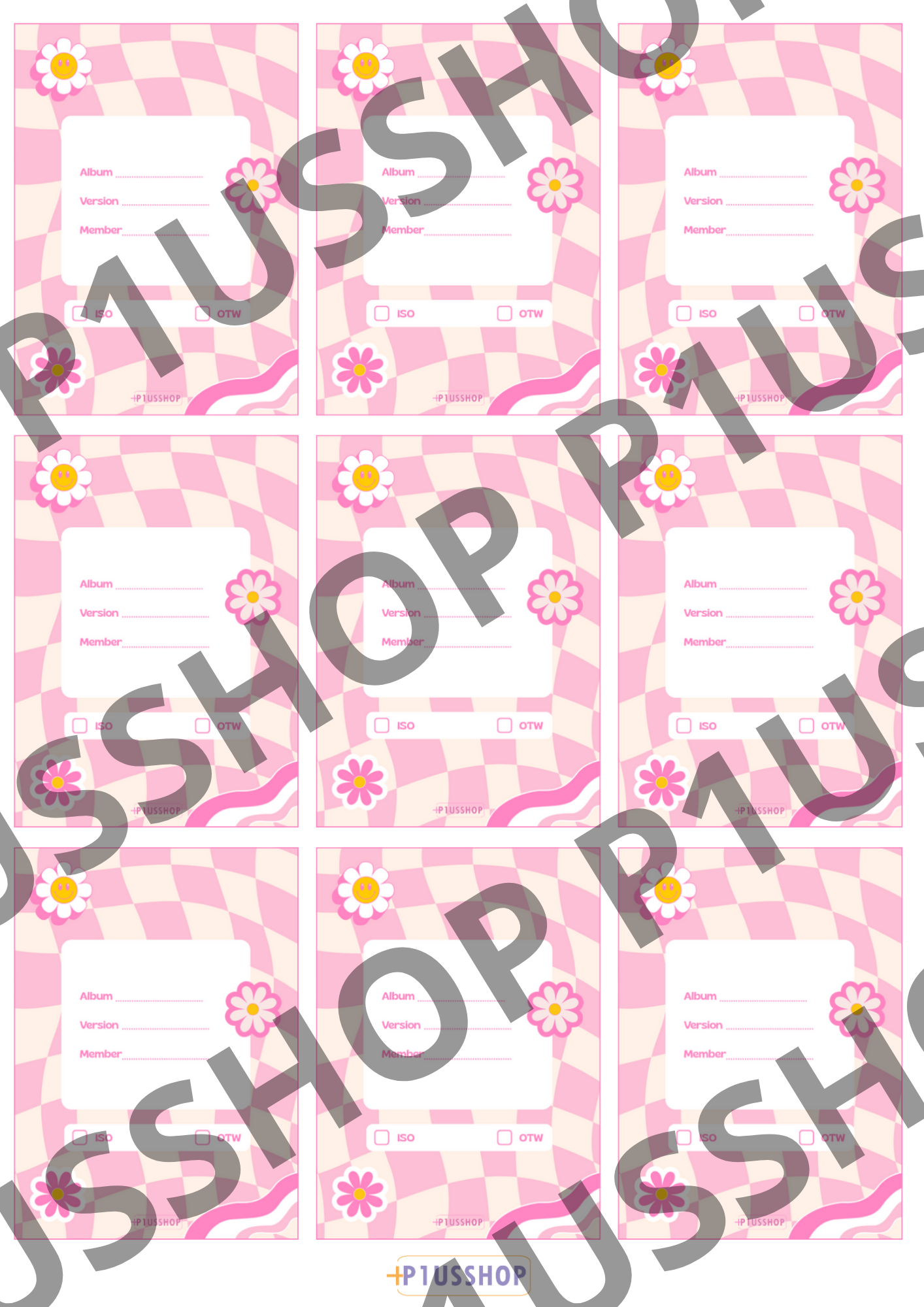Photocard binder filler - Retro Pink