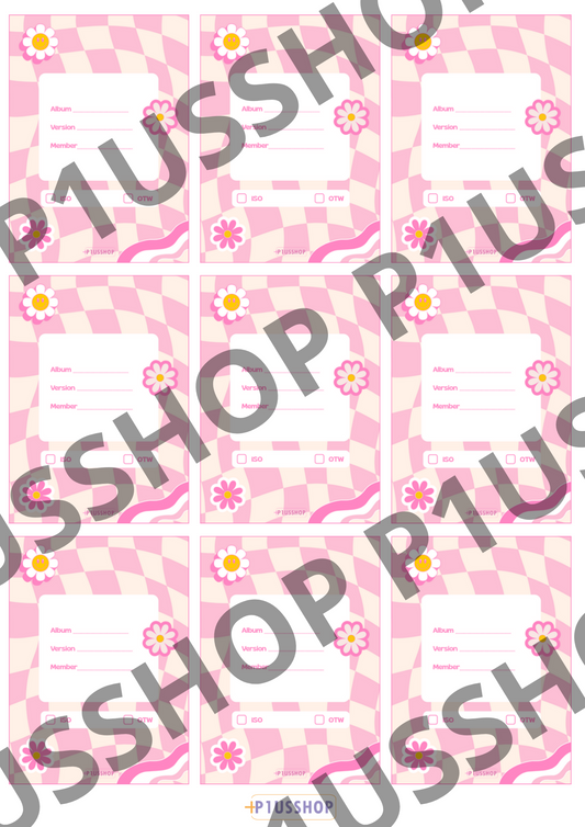 Photocard binder filler - Retro Pink