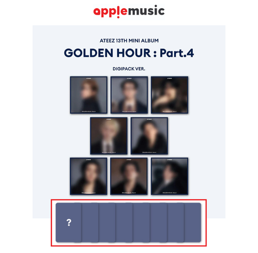 [APPLEMU POB] ATEEZ - GOLDEN HOUR : Part.4 [DIGIPACK Ver.]