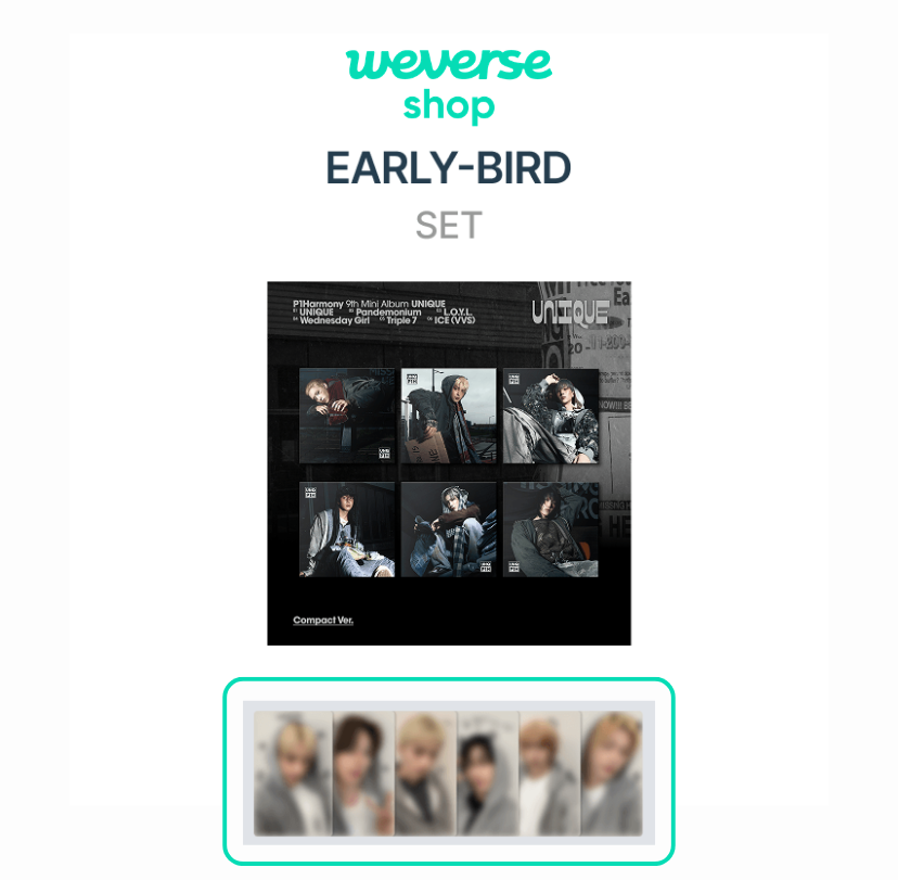 [WV POB] P1Harmony - UNIQUE [Compact Ver.] [EARLY BIRD SET]
