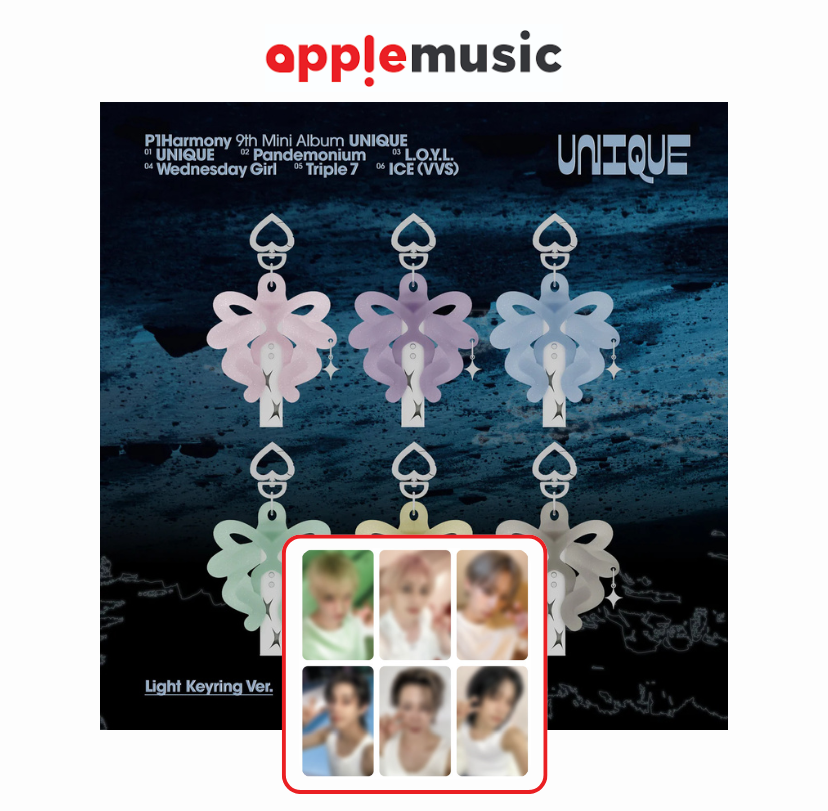 [APPLEMU POB] P1Harmony - UNIQUE [Light Keyring Ver.]