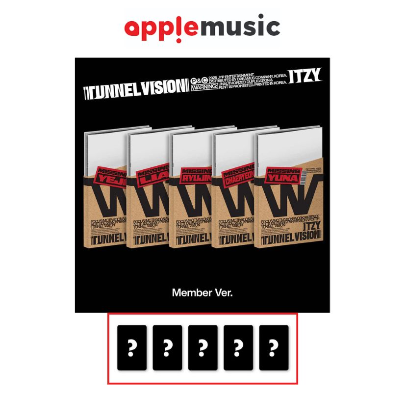 [APPLEMUSIC POB] ITZY - TUNNEL VISION [Member Ver.] SET