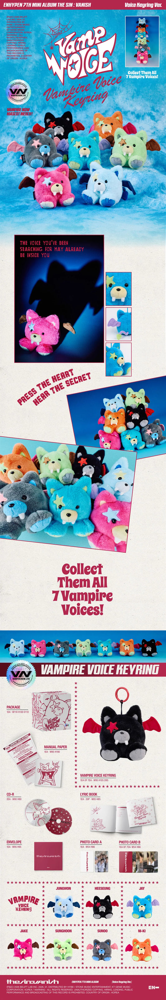 ENHYPEN - THE SIN : VANISH [Voice Keyring Ver.] RANDOM
