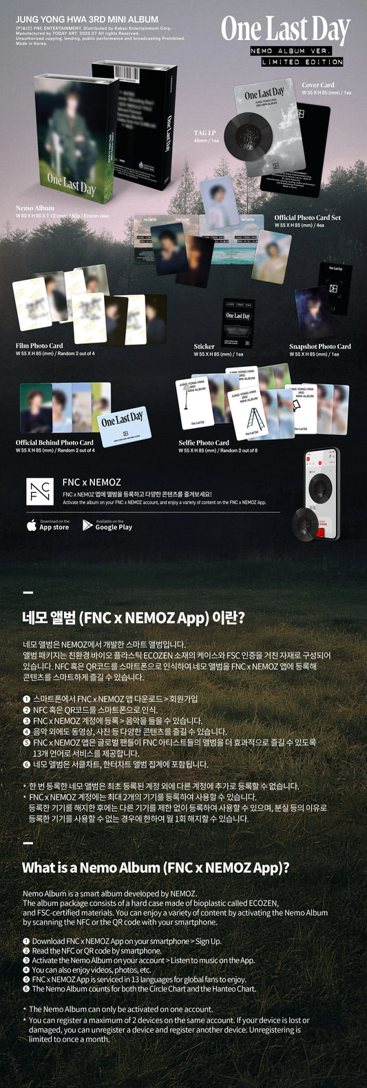 JUNG YONGHWA - One Last Day [NEMO ALBUM (LIMITED EDITION)]