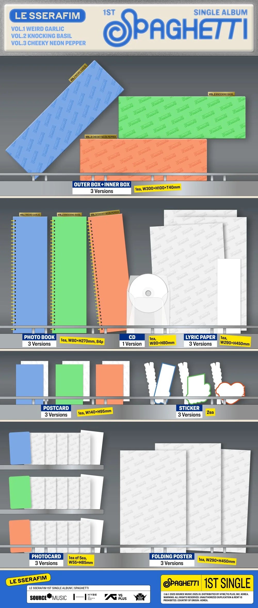 [WV POB] LE SSERAFIM - SPAGHETTI [Standard Ver.] SET