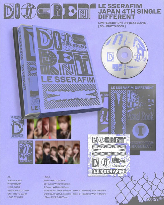 LE SSERAFIM - DIFFERENT [LIMITED EDITION (OFFBEAT CLOVE Ver.)]