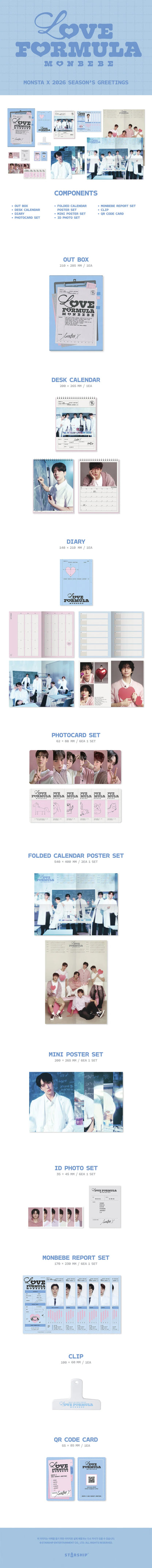 [SOUNDWAVE POB] MONSTA X - 2026 SEASON'S GREETINGS [LOVE FORMULA MONBEBE]