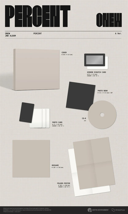 ONEW - PERCENT [Digipack Ver.]