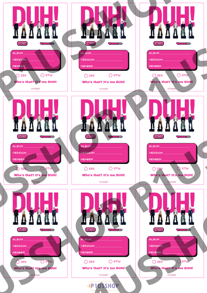 Photocard binder filler - P1Harmony DUH [D ver.]