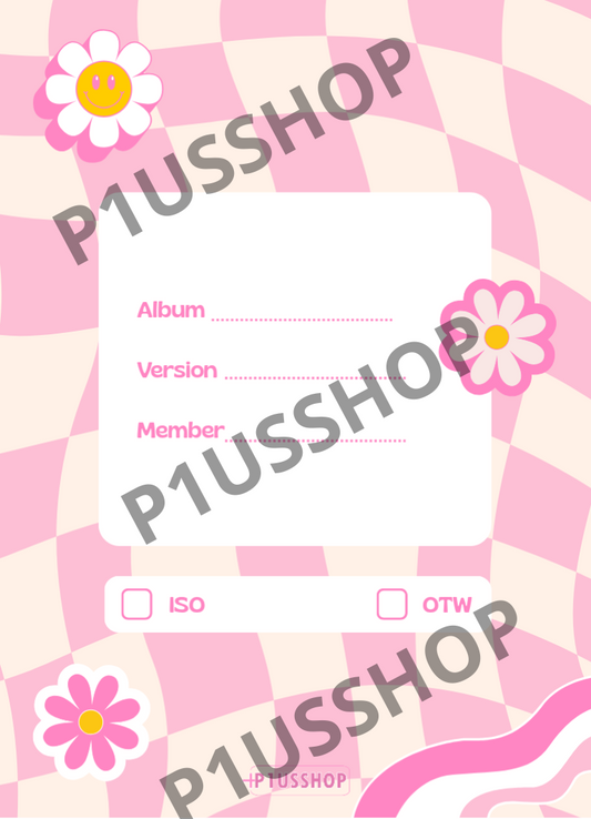 Photocard binder filler - Retro Pink