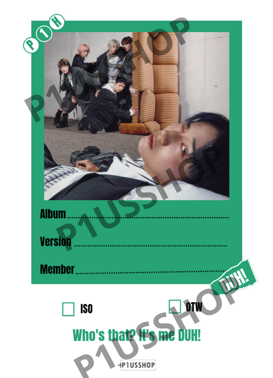 Photocard binder filler - P1Harmony DUH [H ver]