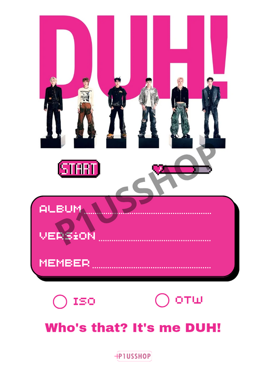 Photocard binder filler - P1Harmony DUH [D ver.]