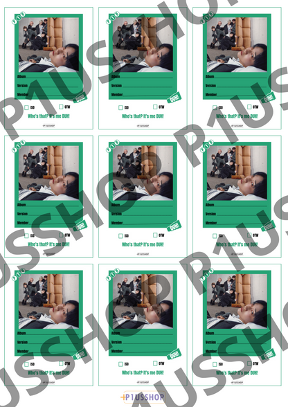 Photocard binder filler - P1Harmony DUH [H ver]