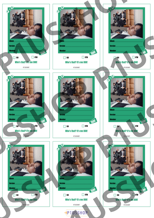 Photocard binder filler - P1Harmony DUH [H ver]